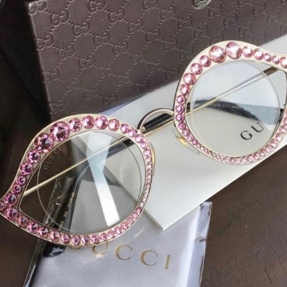 Gucci Accessories - Authentic GUCCI 42 Cat Eyes Crystals Metal sunglss